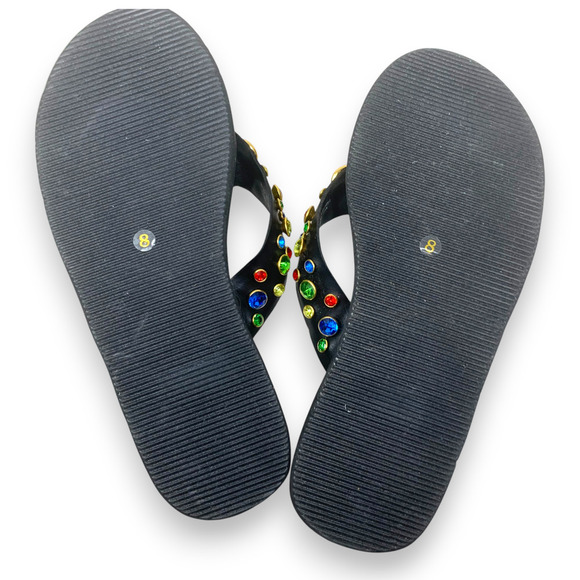 NEW Jeffrey Campbell Iconics Multicolor Jeweled Thong Flip Flop Sandals Sz 8 - Picture 7 of 7